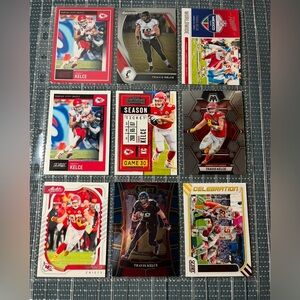 🏈 Travis Kelce #87 Kansas City Chiefs NFL Football Sport Cards - Collection of 9